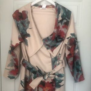 Floral sweater coat